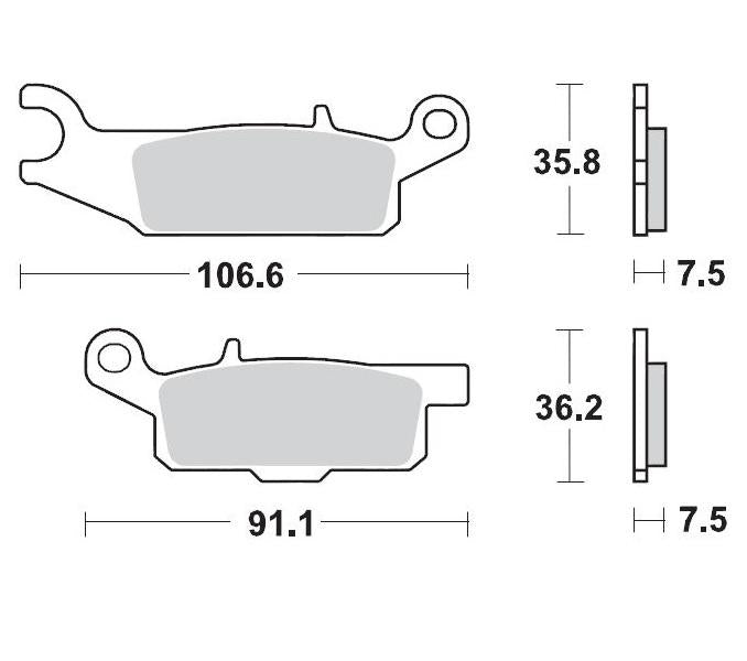 BRAKE PADS FRONT RIGHT MOTO MASTER PRO SINTERED FOR YAMAHA YFM250 RAPTOR 08-11 YFM250R YFM250R 12-13