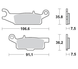 BRAKE PADS FRONT RIGHT MOTO MASTER PRO SINTERED FOR YAMAHA YFM250 RAPTOR 08-11 YFM250R YFM250R 12-13