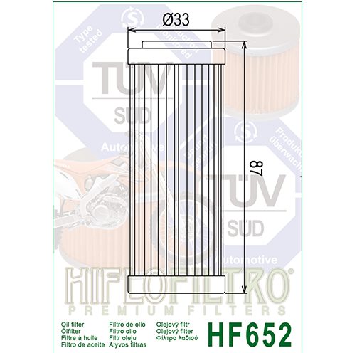 Hiflo : HF652 : Husqvarna KTM GasGas Husaberg : Oil Filter