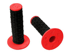 Load image into Gallery viewer, TORC1 RACING HANDLEBAR GRIPS ENDURO DUAL COMPOUND MX BLACK RED INCLUDES GRIP GLUE
