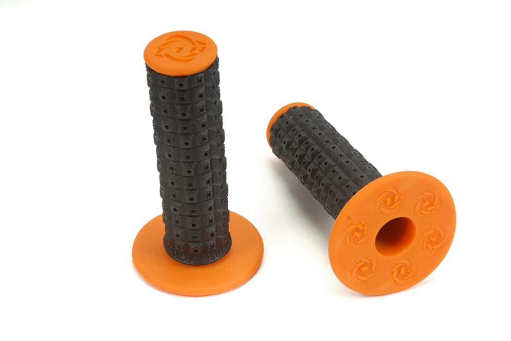 TORC1 RACING HANDLEBAR GRIPS ENDURO DUAL COMPOUND MX BLACK ORANGE INCLUDES GRIP GLUE