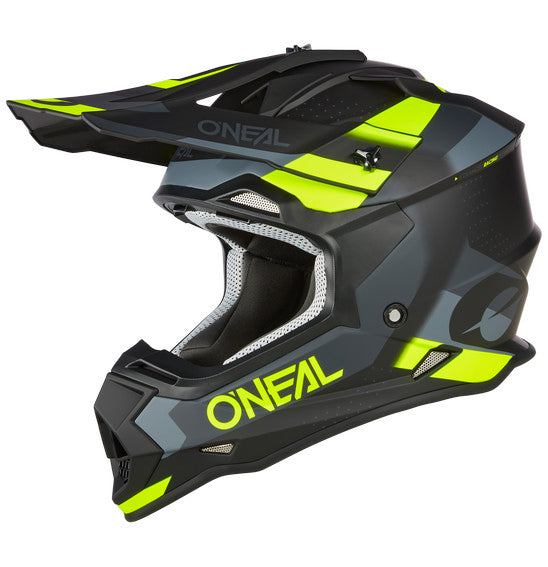 Oneal Adult X-Large MX Helmet - Spyde Black Grey Yellow