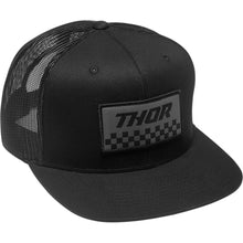 Load image into Gallery viewer, Thor Checkers Trucker Snapback Hat - BLACK / CHARCOAL ONE SIZE