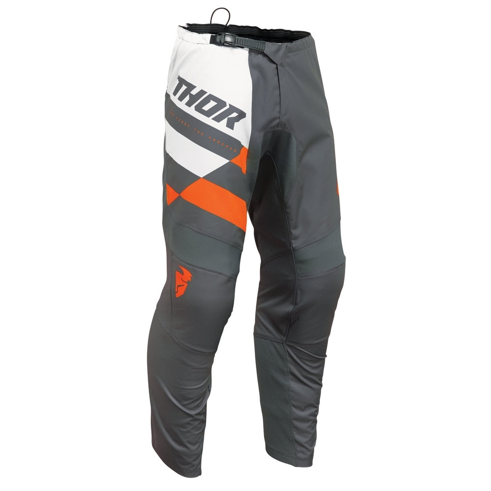 Thor Sector Youth MX Pants - Checker Charcoal/Orange