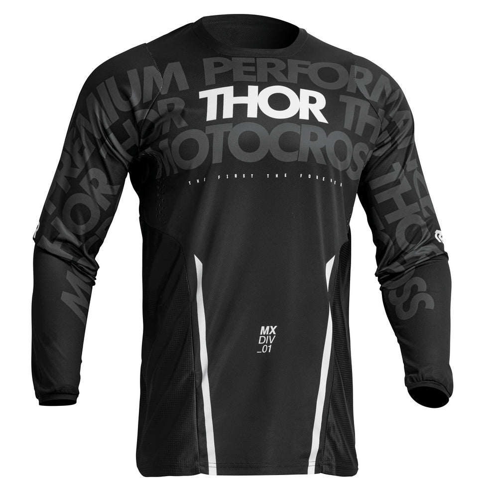 Thor Pulse S23 Adult MX Jersey - Mono Black/White