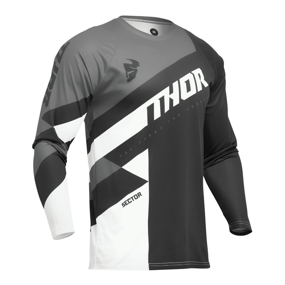 Thor Sector Adult MX Jersey - Checker Black/Gray