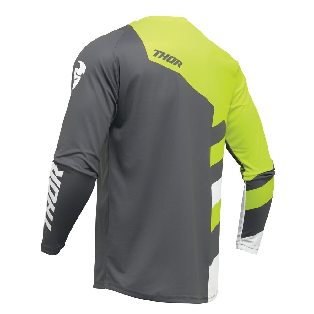 Thor Sector Adult MX Jersey - Checker Charcoal/Acid