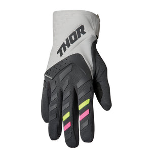 Thor Adult Womens Spectum MX Gloves - Grey Charcoal - S22
