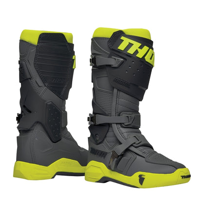 Thor Radial Adult MX Boots - Gray/Yellow