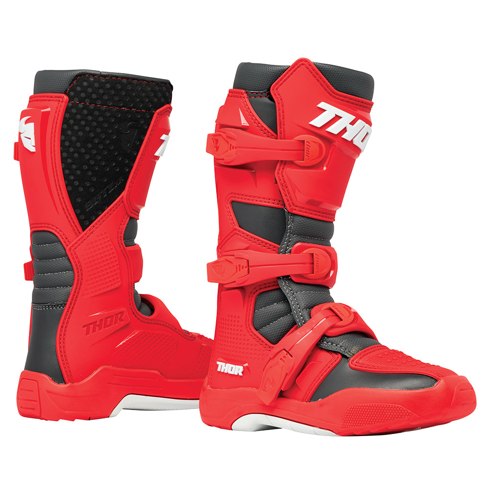 Thor Blitz XR Youth MX Boots - Red/Charcoal