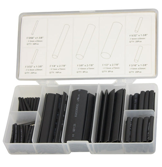 101 Heat Shrink Kit Black 127pc