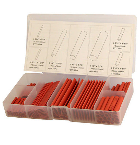 101 Heat Shrink Tubing Set Red 127pc