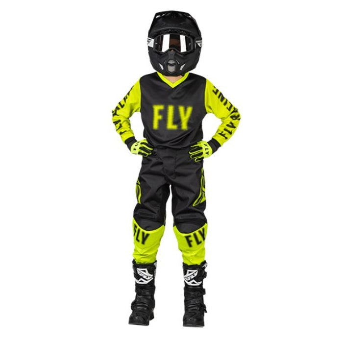 Fly : Youth 18" : F-16 MX Pants : Black/Hi Vis : 2023