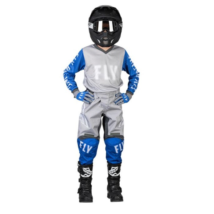 Fly Youth X-Large : F16 MX Jersey : Grey/Blue : 2023
