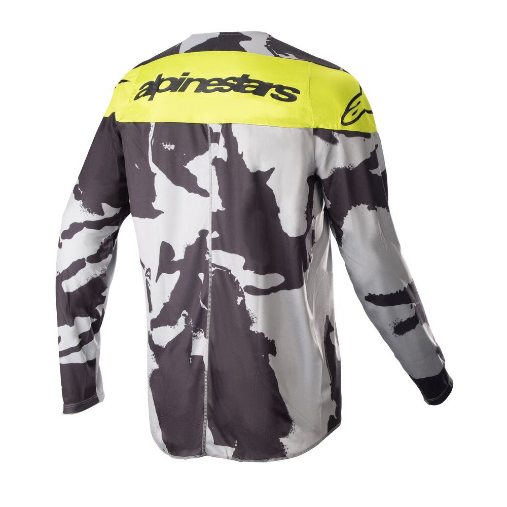 Alpinestars Youth Racer Tactical MX Jersey - Cast Gray Camo/Yellow Fluoro