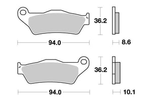 BRAKE PAD MOTO MASTER SINTERED REAR BMW R850GS 96-00 R1100GS 93-00 R1100RT 94-01 R1150GS 98-05