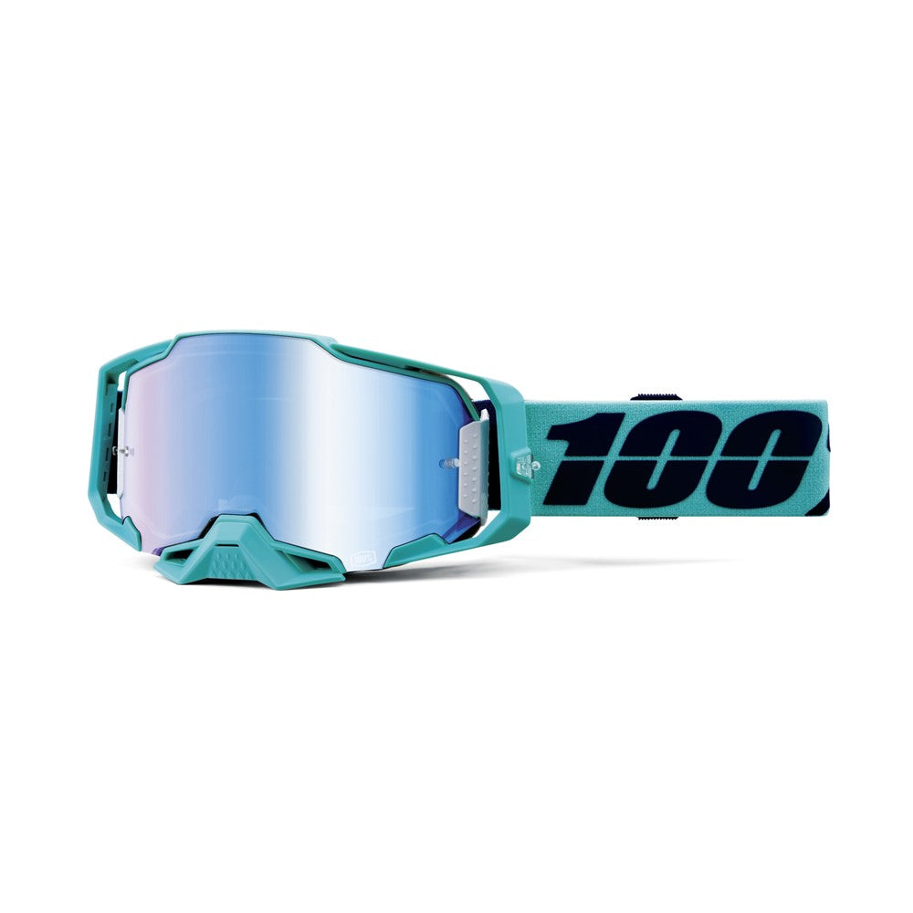 100% Armega Adult MX Goggles - Esterel - Mirror Blue Lens