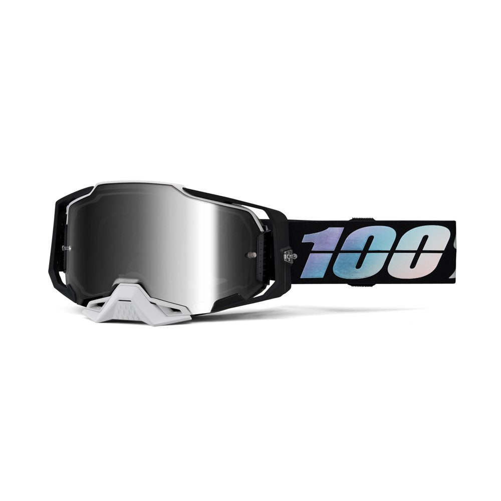 100% Armega Adult MX Goggles - Krisp - Mirror Silver Lens