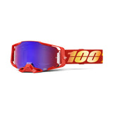 100% Armega Adult MX Goggles - Nuketown - Mirror Red/Blue Lens