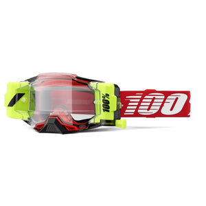 100% Armega Forecast MX Goggles - Red - Clear Lens