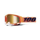 100% Racecraft 2 Adult MX Goggles - Coral - Mirror True Gold Lens