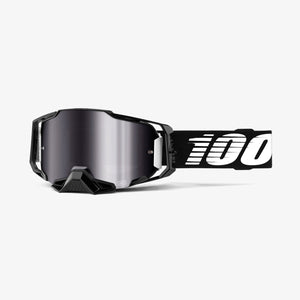 100% Armega Goggles - Adult - Black - Mirror Silver Lens