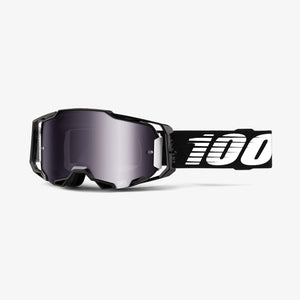 100% Armega Goggles - Adult - Black - Mirror Silver Lens