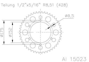 *SPROCKET REAR ESJOT YAMAHA DT125R TDR125 DT125X DT200R  88-06 49T