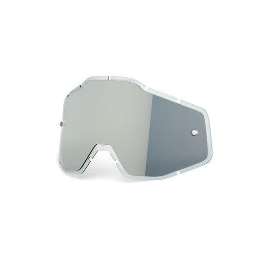 100% Adult Injected Lens Silver Flash Mirror/Clear Anti-Fog - Racecraft/Accuri/Strata