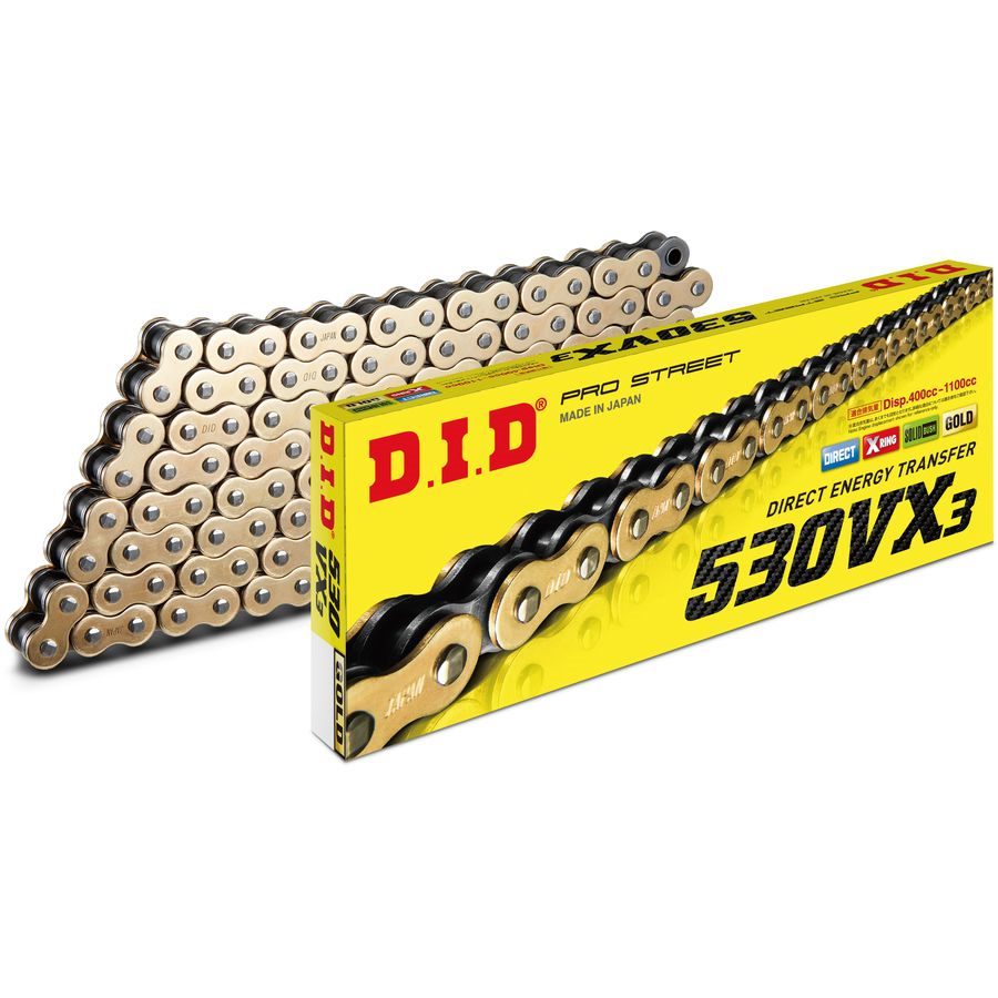 DID 530 VX3 - 120 Link X-Ring Chain - Gold