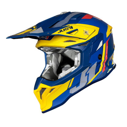 JUST1 J39 Adult X-Large MX Helmet - Reactor Yellow / Blue