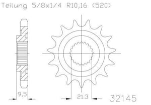 SPROCKET FRONT MOTO MASTER CR250R CR500R TRX450ER SPORTRAX TRX450R CRF450R CRF450X CRF450RX 15T
