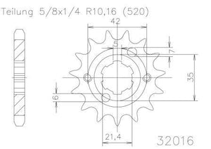 SPROCKET FRONT MOTO MASTER KAWASAKI KX450F 06-20 KLX450R 08-20 13T