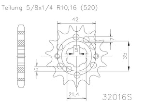 Moto Master Front Sprocket - Kawasaki KX450 - 14T