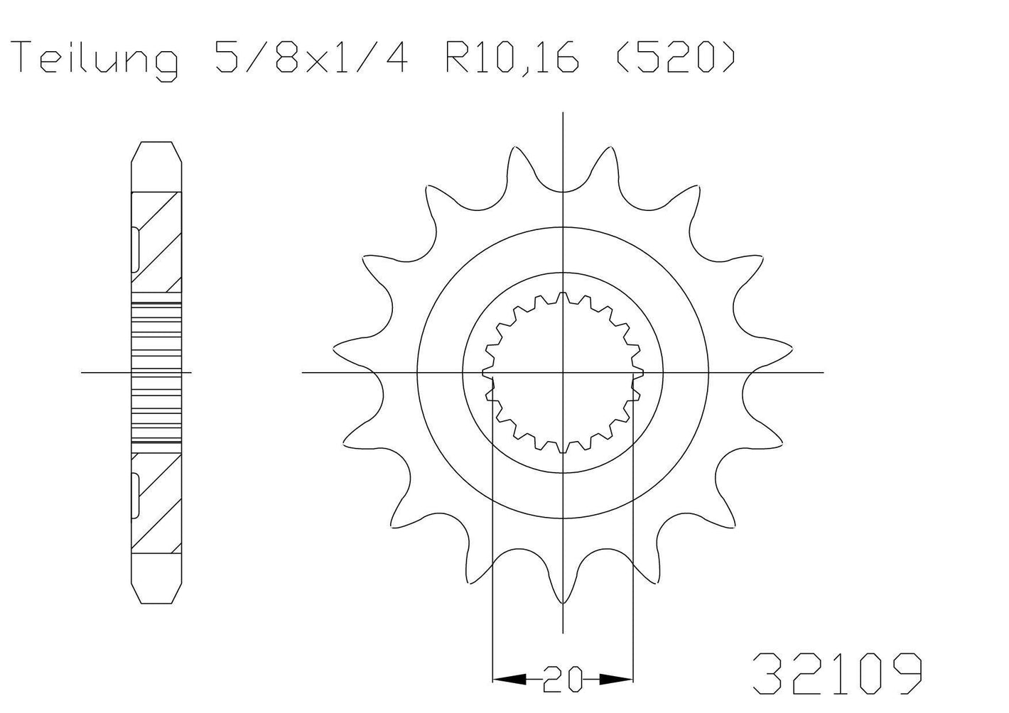 SPROCKET FRONT MOTO MASTER EC250F EC300F EC450F YAMAHA YZ125 YZ250F YZ250FX WR250F WR250R 13T