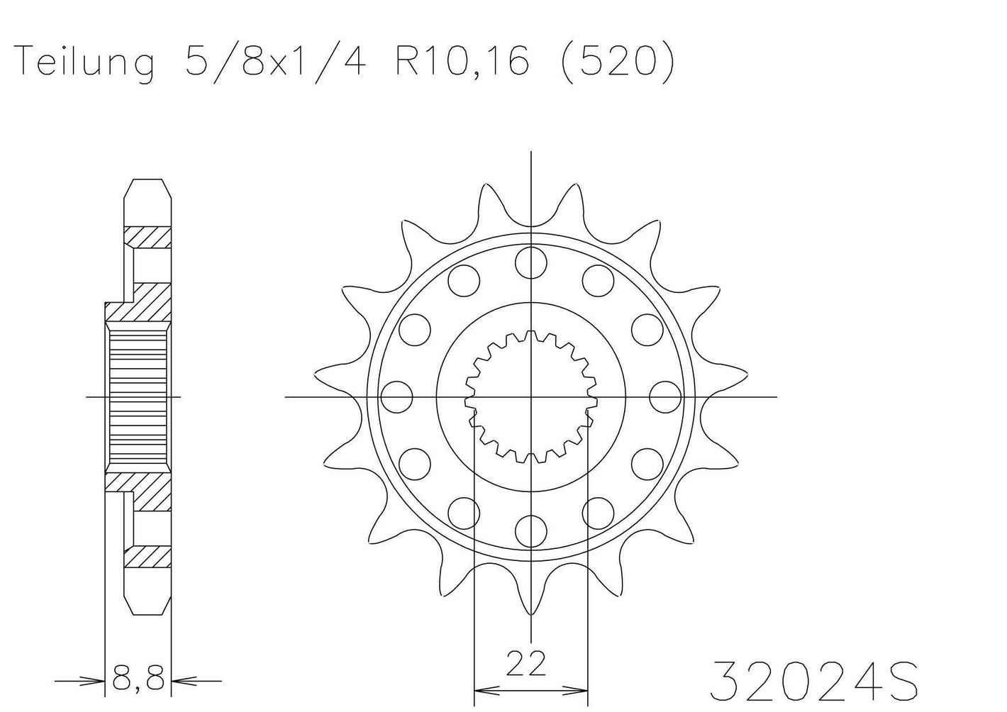 SPROCKET FRONT MOTO MASTER 12T BETA HUSABERG HUSQVARNA KTM