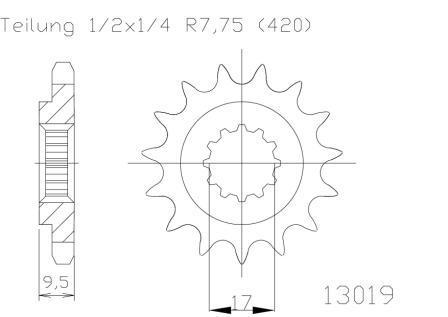 FRONT SPROCKET MOTO MASTER KTM 60SX 98-01 65SX 98-21 HUSQVARNA CR65 12-14  TC65 17-21 13T