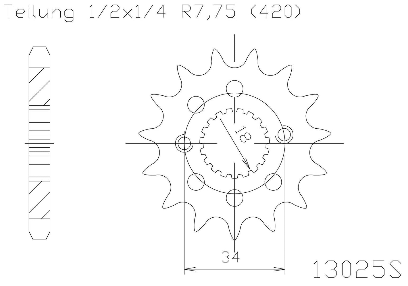 Moto Master Front Sprocket - Honda CRF150 R F - 14T