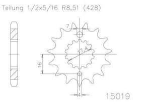 SPROCKET FRONT MOTO MASTER MADE IN HOLLAND YAMAHA YZ85 02-21 13T