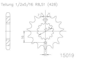 SPROCKET FRONT MOTO-MASTER MADE IN HOLLAND YAMAHA YZ85 02-21 14T