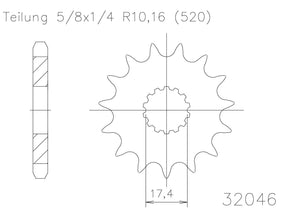 SPROCKET FRONT MOTO MASTER MADE IN HOLLAND YZ125 87-04 WR200 91-92 GAS GAS EC125 03-18 14T