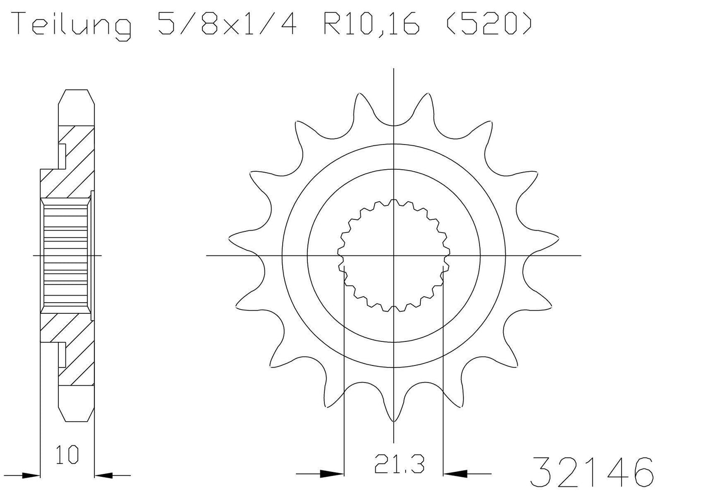 SPROCKET FRONT MOTO MASTER MADE IN HOLLAND  RMZ450 05-12 RMX450 10-14 13T