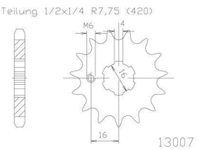 SPROCKET FRONT MOTO MASTER  KAWASAKI  KX60 83-03 KX65 00-21 KX80 KX85 KX100 86-21