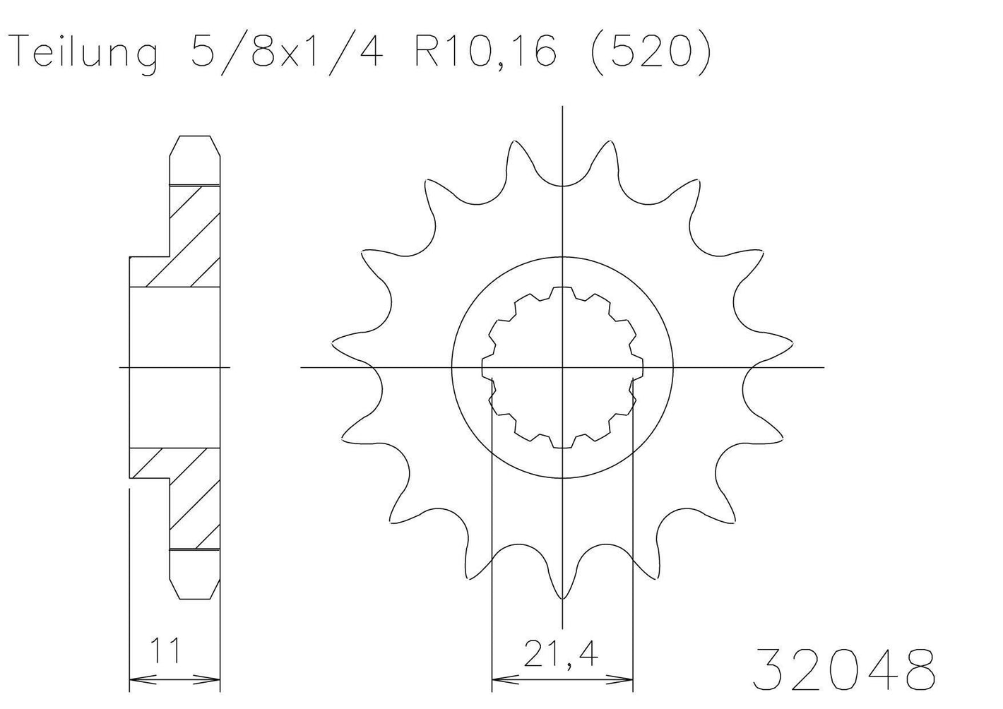 SPROCKET FRONT MOTO MASTER 14T HUSQVARNA CR250 00-05 WR250 00-13 TC250 TXC250 04-08 TE250 02-09