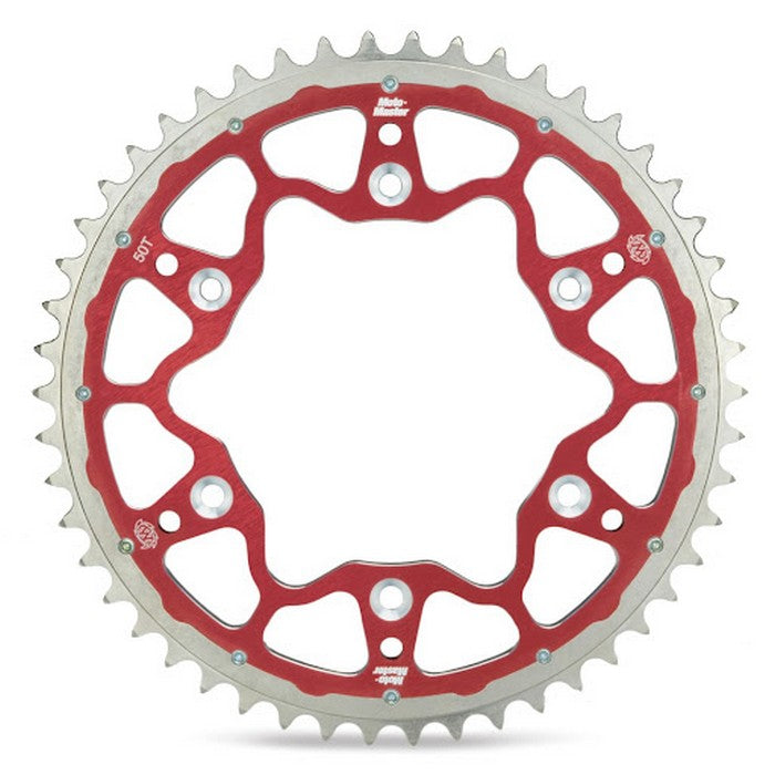 SPROCKET REAR MOTO MASTER FUSION DUAL RING HONDA XR250 XR400 96-04 XR650R 02-10 CR125R CR250R RED