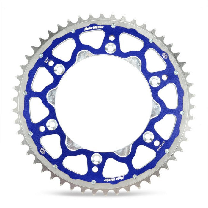 SPROCKET MOTO MASTER REAR FUSION DUAL RING YAMAHA YYZ125 YZ250 99-21 YZ250F WR250F 01-20 YZ400F BLUE