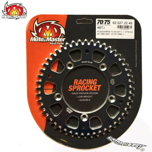 SPROCKET REAR ALLOY MOTO MASTER GASGAS MC65 21-ON HUSQVARNA TC65 18-ON KTM 65SX 98-ON 48T BLACK