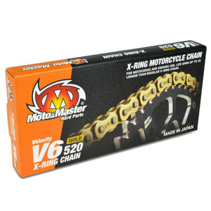 Moto-Master V6 X-Ring 520 Chain - 120 Link Gold