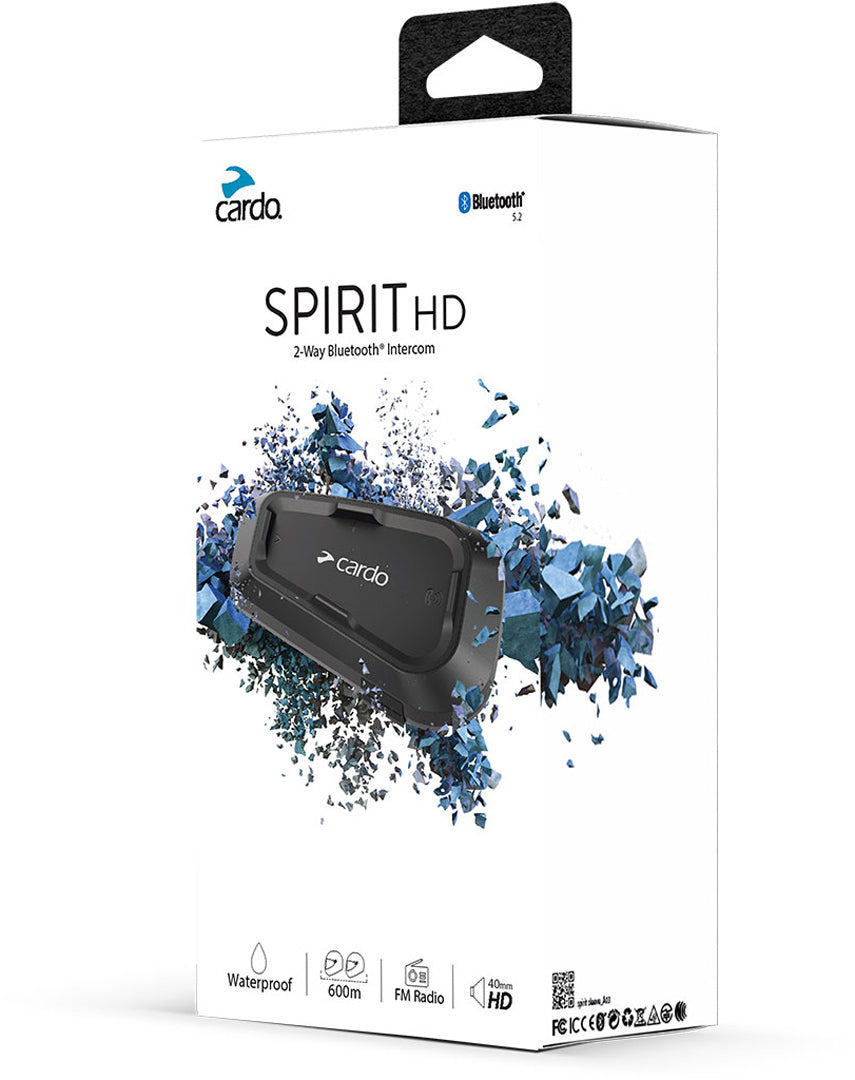 Cardo Spirit HD - Single Pack - Bluetooth Intercom System