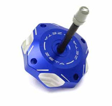 Load image into Gallery viewer, The Zeta Gas Cap is available in blue, red, orange and titanium - and comes with a uni-flow cap to prevent fuel back flow (also available separately)